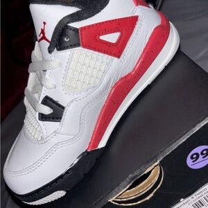 Jordan White and Red Sneakers Air Unit Mesh Design